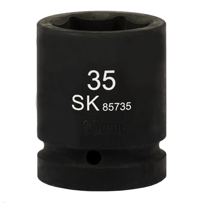SK85735 - 1" Drive, 6 Point, Shallow Metric Impact Socket, 35mm