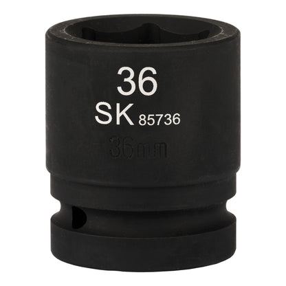 SK85736 - 1" Drive, 6 Point, Shallow Metric Impact Socket, 36mm