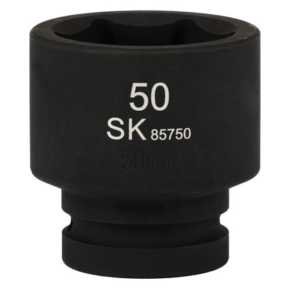SK85750 - 1" Drive, 6 Point, Shallow Metric Impact Socket, 50mm