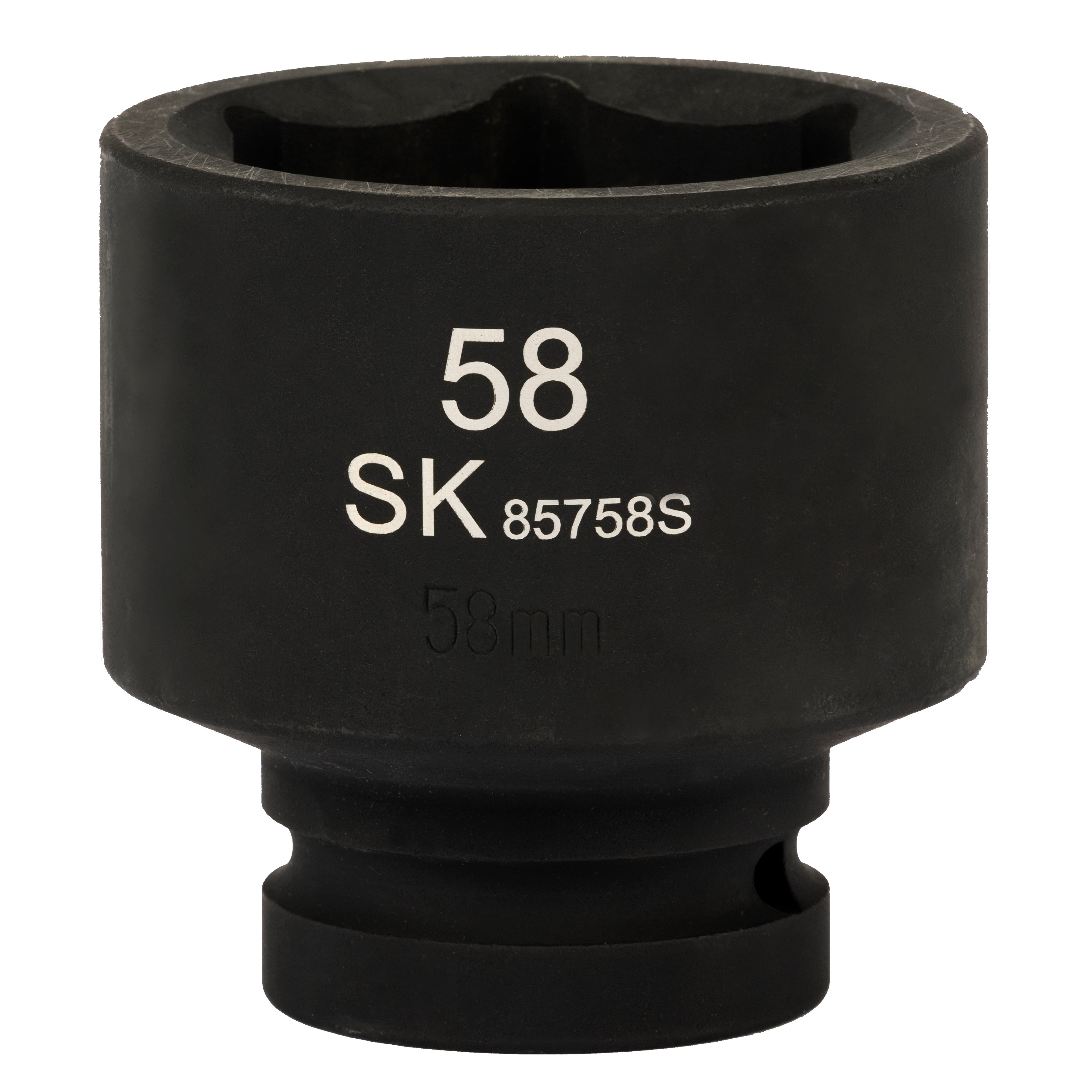 SK85758S - 1" Drive, 6 Point, Shallow Metric Impact Socket, 58mm