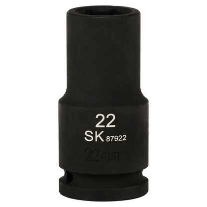 SK87922 - 3/4" Drive, 6 Point, Deep Metric Impact Socket, 22mm