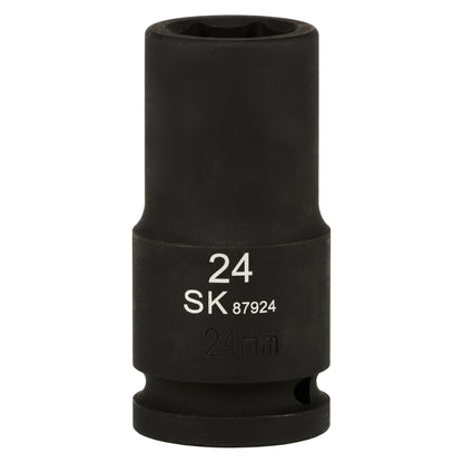 SK87924 - 3/4" Drive, 6 Point, Deep Metric Impact Socket, 24mm