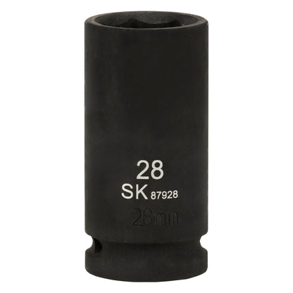 SK87928 - 3/4" Drive, 6 Point, Deep Metric Impact Socket, 28mm