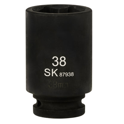 SK87938 - 3/4" Drive, 6 Point, Deep Metric Impact Socket, 38mm