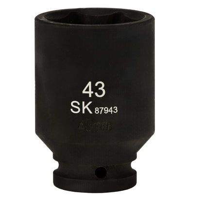 SK87943 - 3/4" Drive, 6 Point, Deep Metric Impact Socket, 43mm