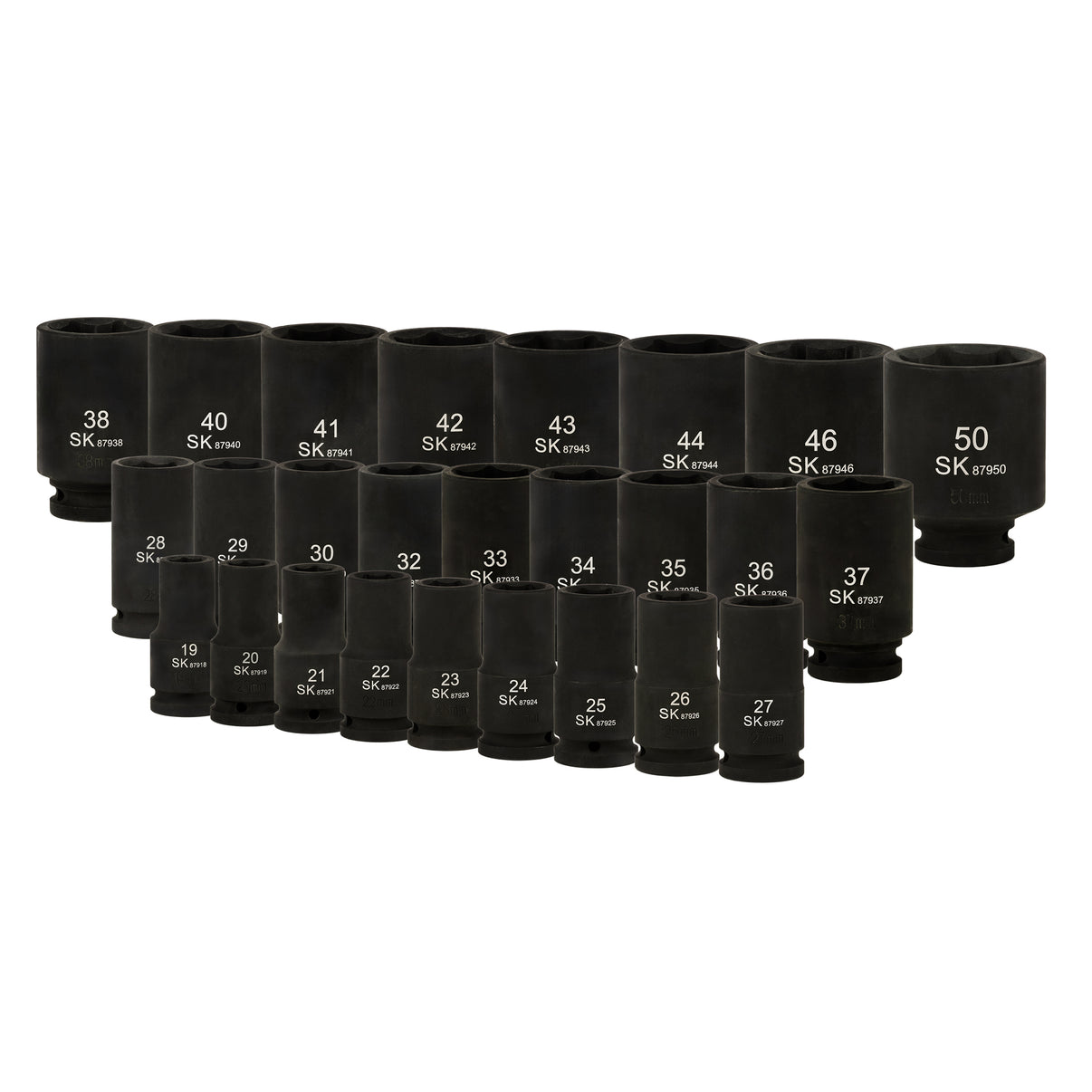 SK87960 - 3/4" Drive, 26 Piece, 6 Point, Deep, Metric Impact Socket Set