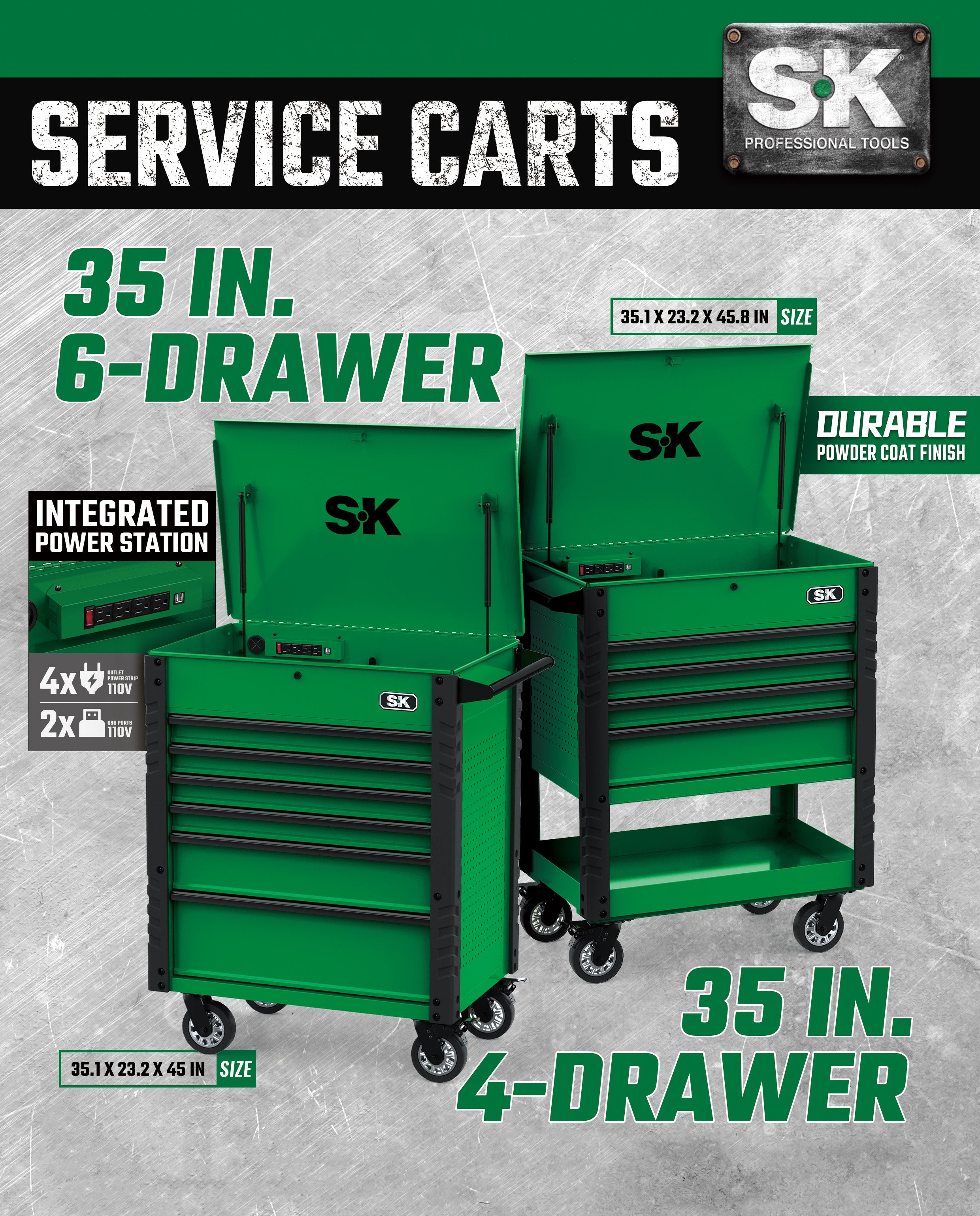 35 in. 6-Drawer Work Station - Free Shipping! – SK Tools USA, LLC
