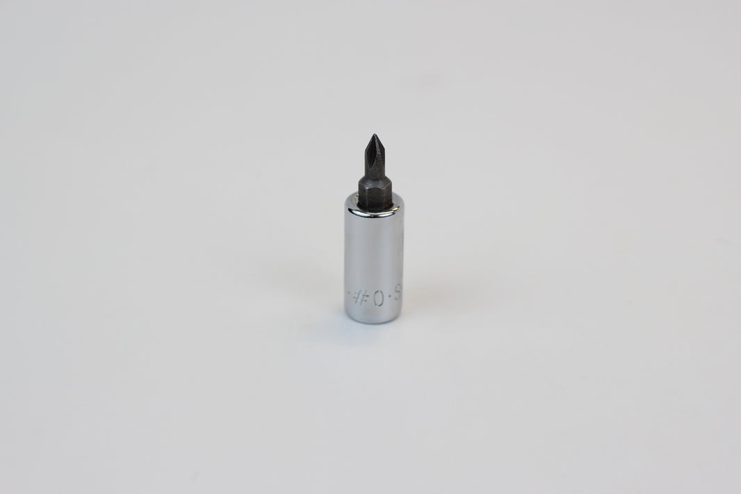 #0 1/4" Drive Phillips Screwdriver Chrome Bit Socket