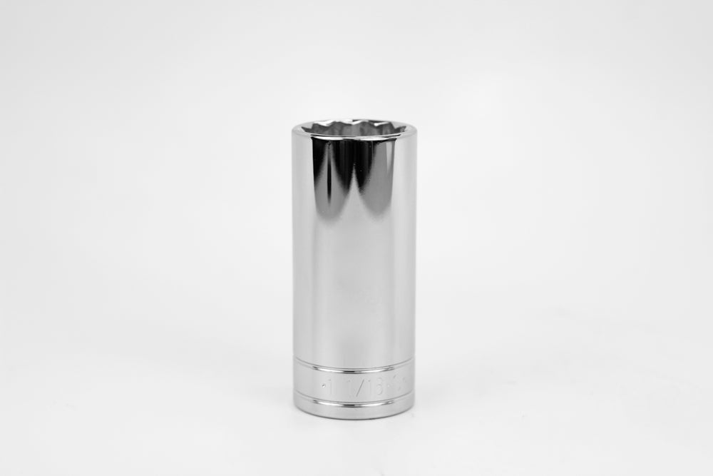1-1/16" 1/2" Drive 12 Point Fractional Deep Chrome Socket