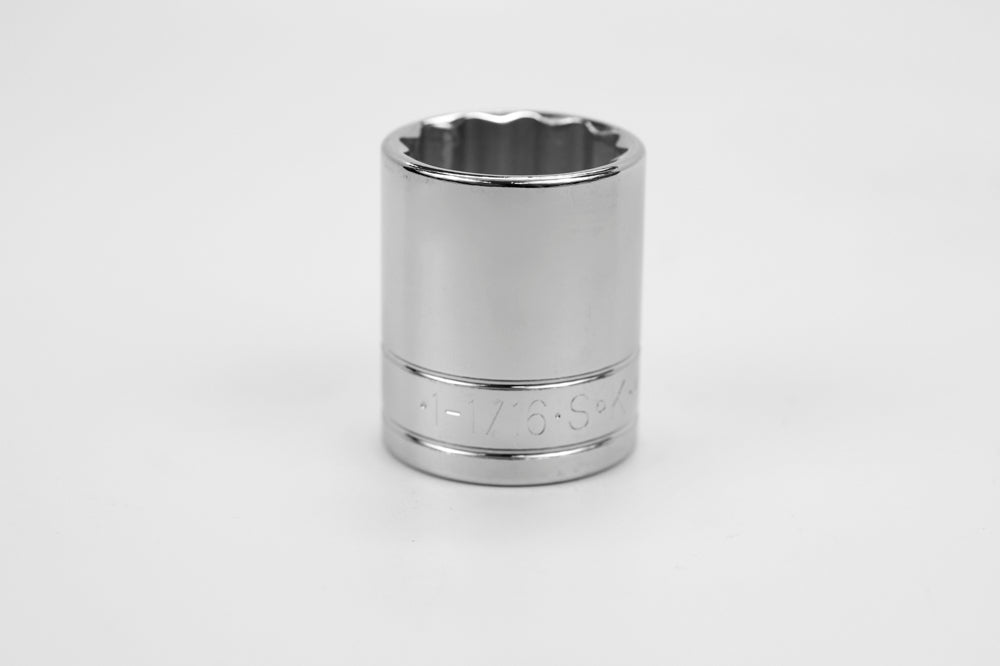 1-1/16" 1/2" Drive 12 Point Fractional Standard Chrome Socket