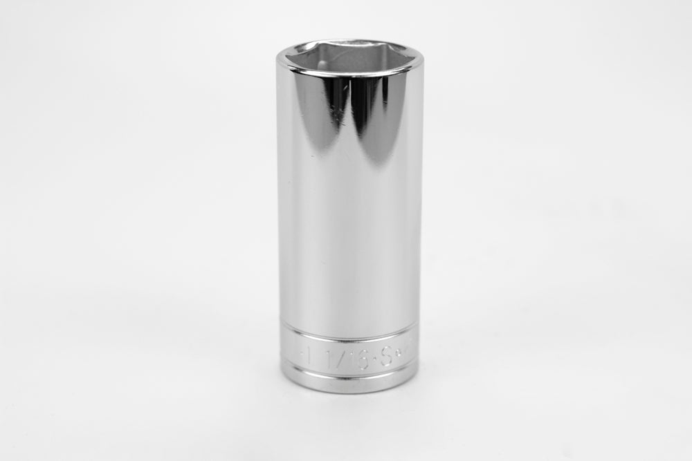 1-1/16" 1/2" Drive 6 Point Fractional Deep Chrome Socket