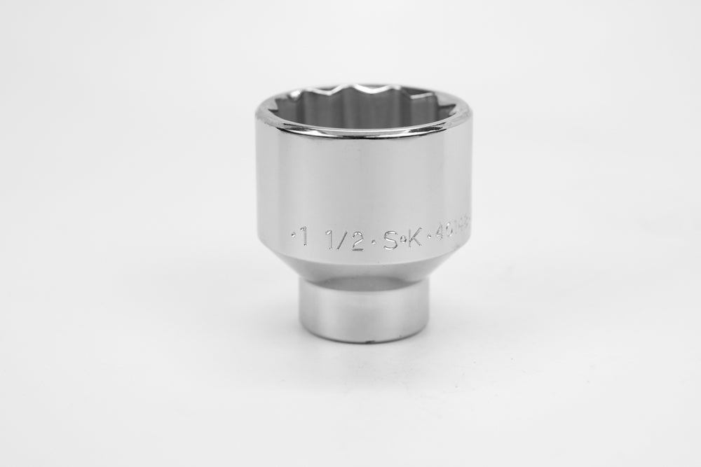 1-1/2" 1/2" Drive 12 Point Fractional Standard Chrome Socket