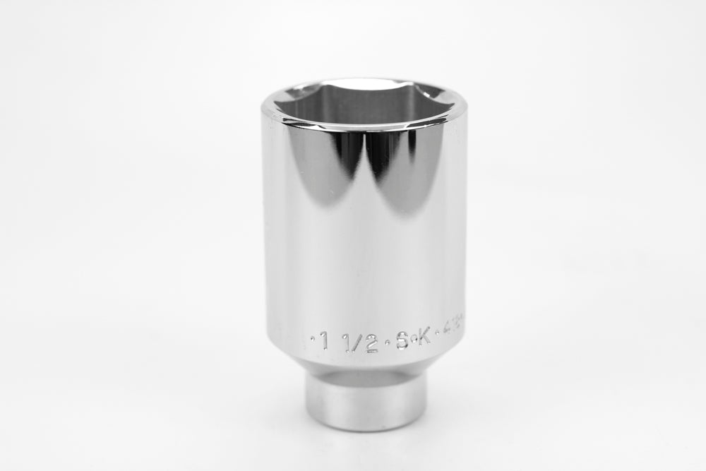 1-1/2" 1/2" Drive 6 Point Fractional Deep Chrome Socket