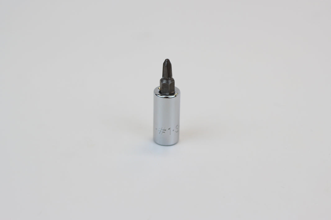 #1 1/4" Drive Phillips Screwdriver Chrome Bit Socket