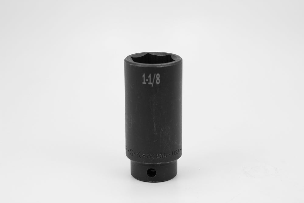 1-1/8" 1/2" Drive 6 Point Deep Fractional Impact Socket