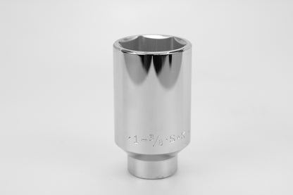 1-3/8" 1/2" Drive 6 Point Fractional Deep Chrome Socket