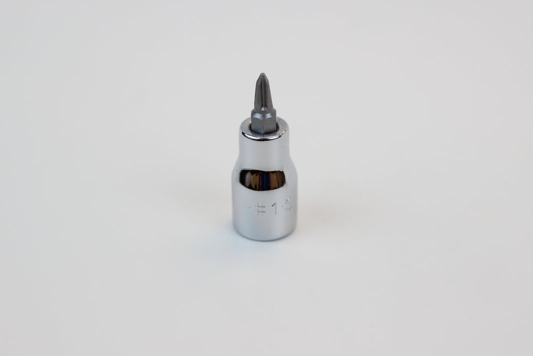 #1 3/8" Drive Phillips Screwdriver Chrome Bit Socket