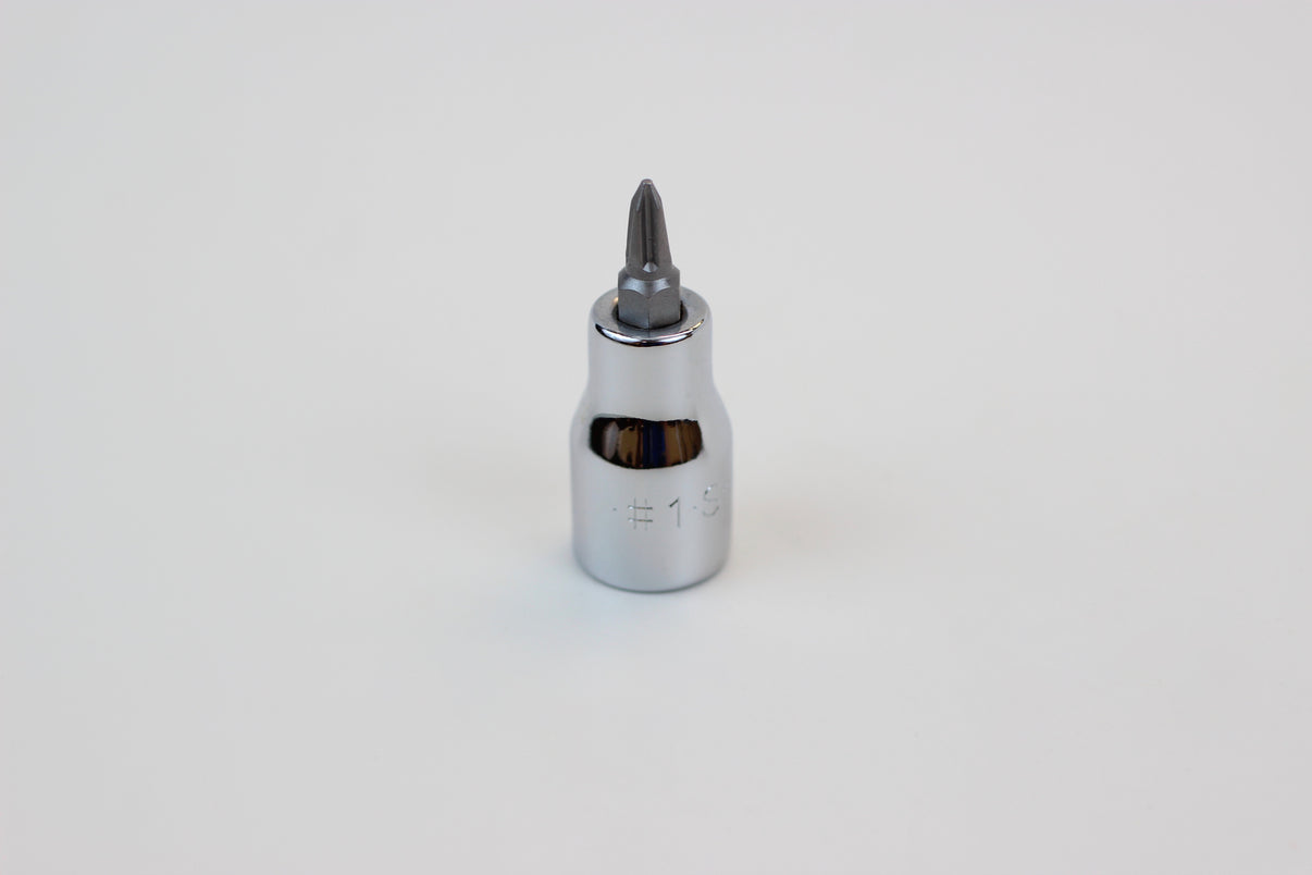 #1 3/8" Drive Phillips Screwdriver Chrome Bit Socket