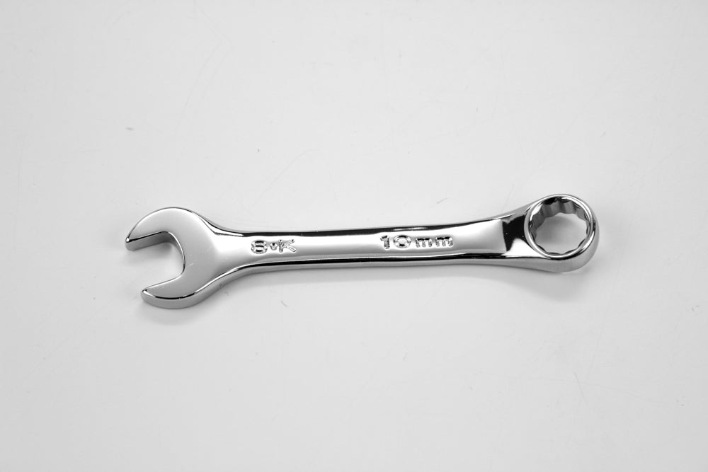 10 mm 12 Point Metric Short Combination Chrome Wrench
