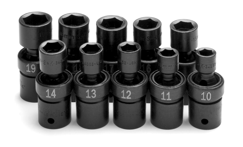 10 Piece 1/2" Drive Metric Swivel Impact Socket Set