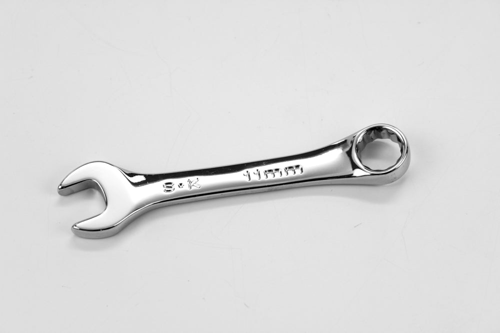 11 mm 12 Point Metric Short Combination Chrome Wrench