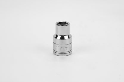 11 mm 1/2" Drive 6 Point Metric Standard Chrome Socket