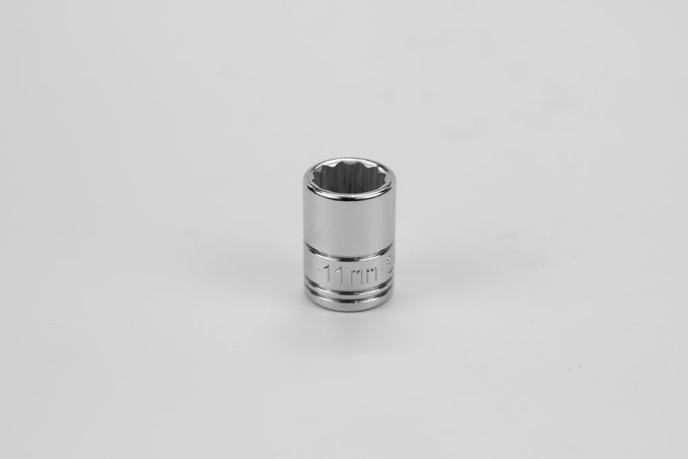 11 mm 1/4" Drive 12 Point Metric Standard Chrome Socket