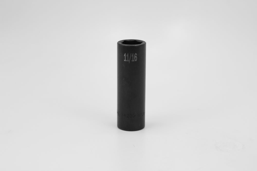 11/16" 1/2" Drive 6 Point Deep Fractional Impact Socket