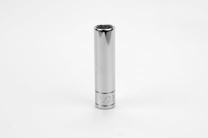 11/32" 1/4" Drive 6 Point Fractional Deep Chrome Socket