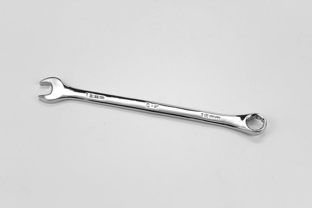 12 mm 12 Point Metric Long Combination Chrome Wrench