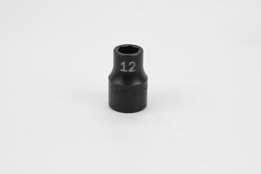 12 mm 1/2" Drive 6 Point Standard Metric Impact Socket