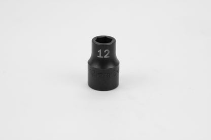 12 mm 1/2" Drive 6 Point Standard Metric Impact Socket