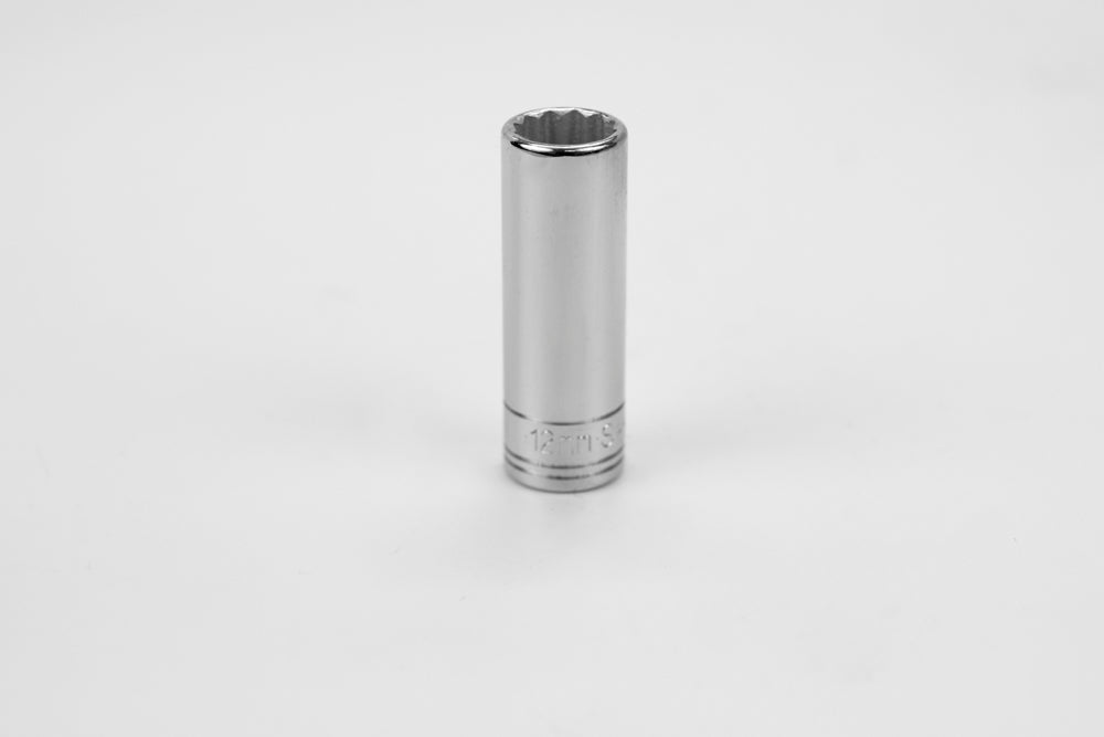 12 mm 1/4" Drive 12 Point Metric Deep Chrome Socket