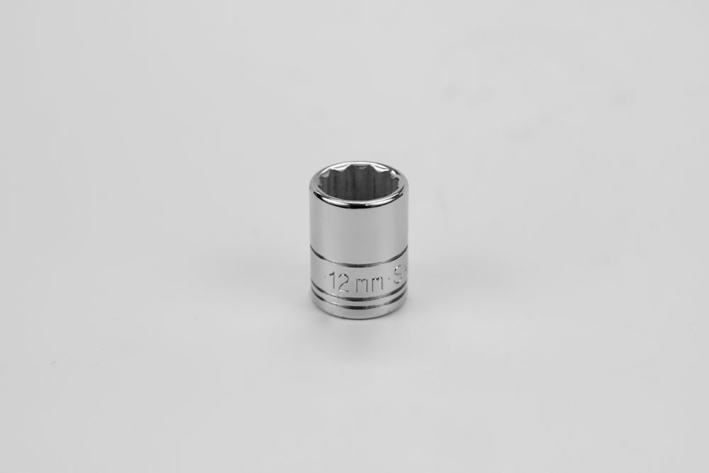 12 mm 1/4" Drive 12 Point Metric Standard Chrome Socket