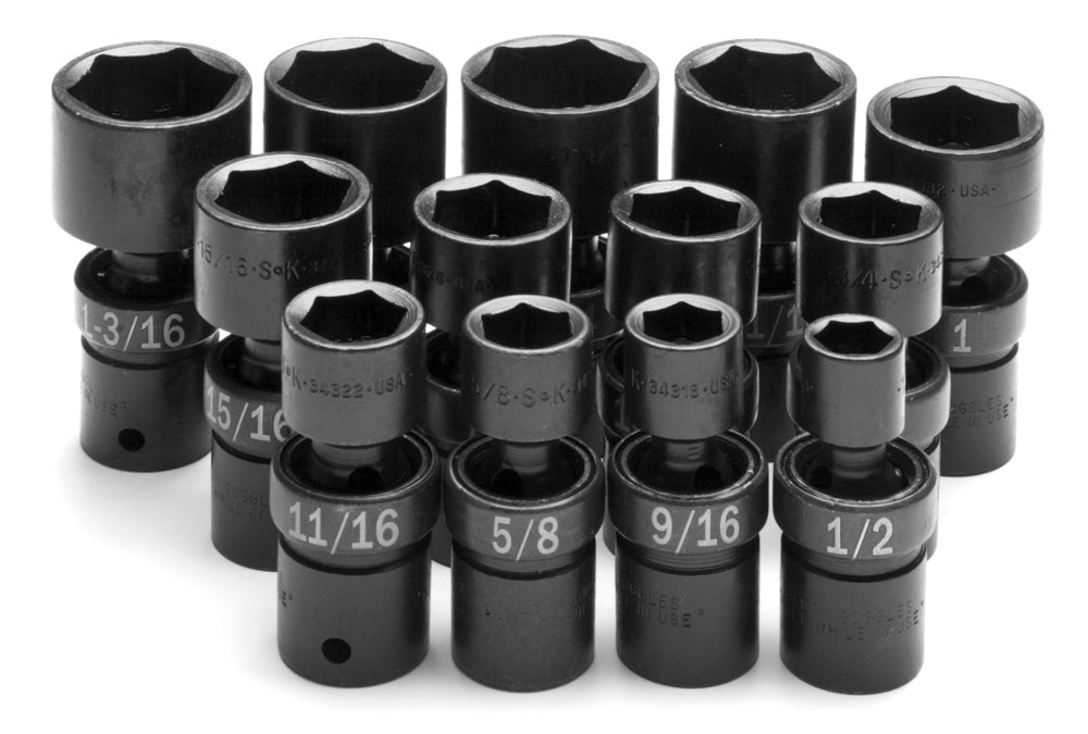 13 Piece 1/2" Drive Fractional Swivel Impact Socket Set