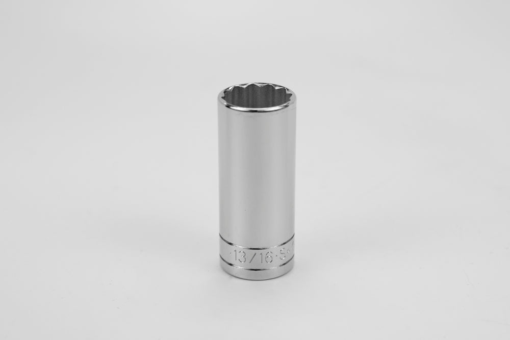 13/16" 3/8" Drive 12 Point Fractional Deep Chrome Socket