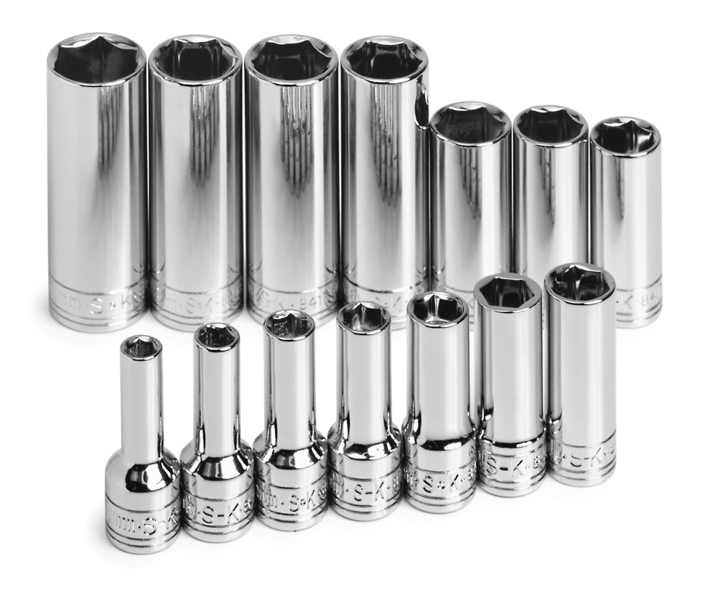 SK Hand Tools 8406 - 3/8" Drive 6mm Deep Metric Socket - 6 Point, Chrome, Made In USA