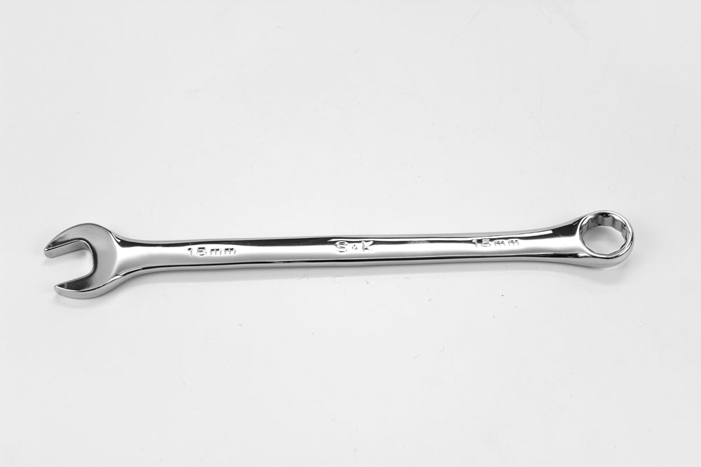 15 mm 12 Point Metric Long Combination Chrome Wrench
