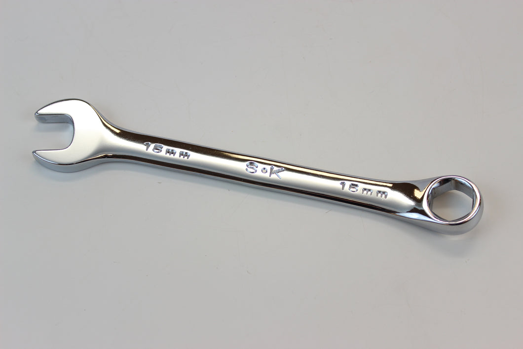 15 mm 12 Point Metric Regular Combination Chrome Wrench – SK Tools USA, LLC