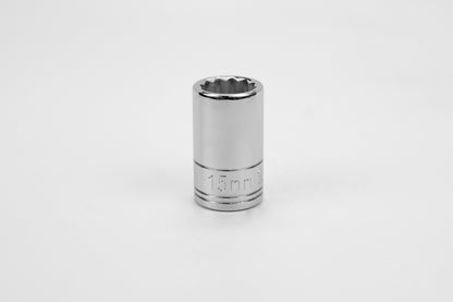 15 mm 1/2" Drive 12 Point Metric Standard Chrome Socket