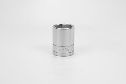 15/16" 1/2" Drive 6 Point Fractional Standard Chrome Socket