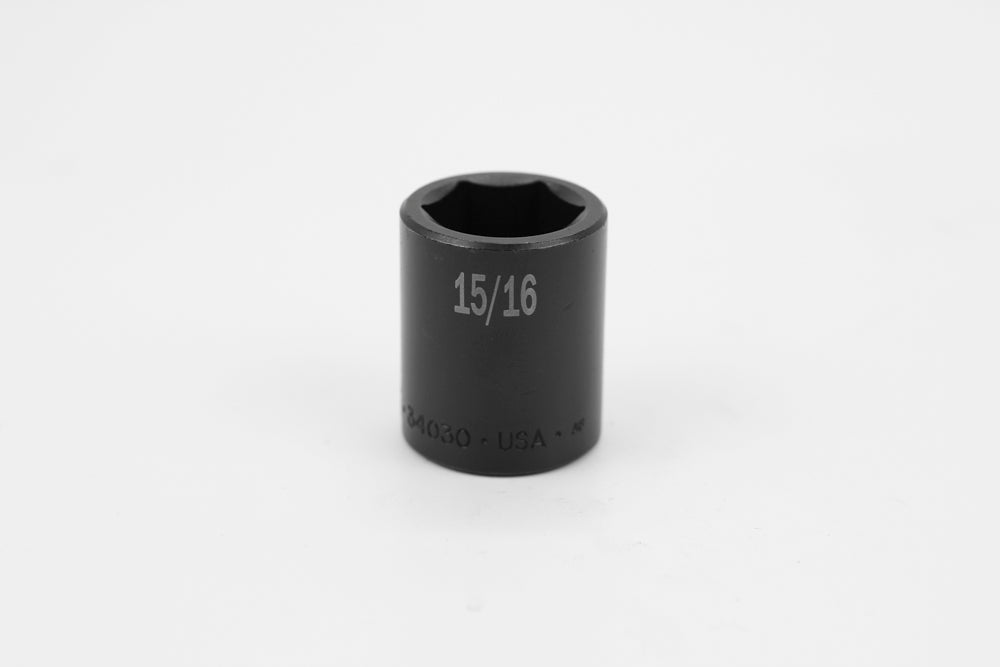 15/16" 1/2" Drive 6 Point Standard Fractional Impact Socket