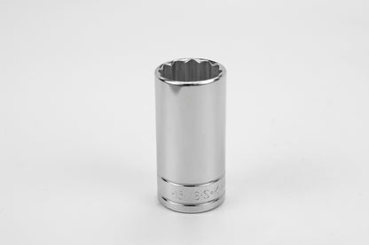 15/16" 3/8" Drive 12 Point Fractional Deep Chrome Socket
