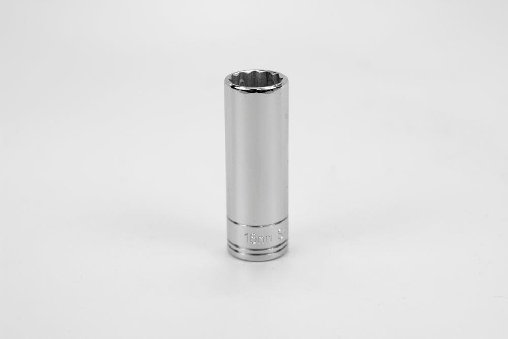 16 mm 3/8" Drive 12 Point Metric Deep Chrome Socket
