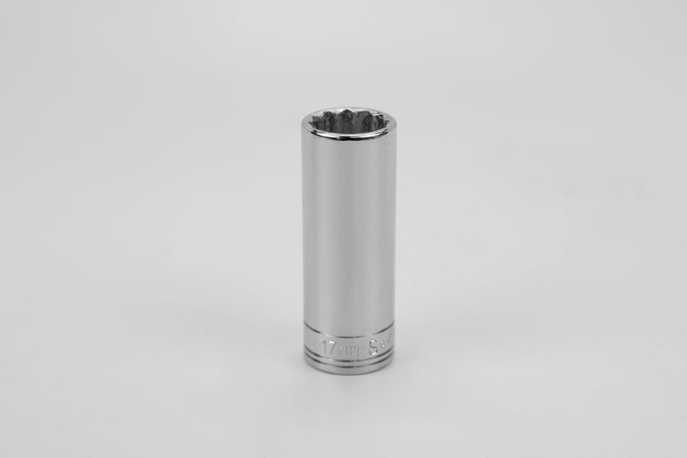 17 mm 3/8" Drive 12 Point Metric Deep Chrome Socket