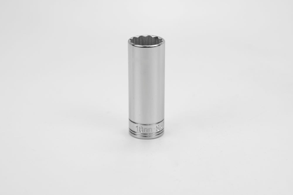 18 mm 3/8" Drive 12 Point Metric Deep Chrome Socket