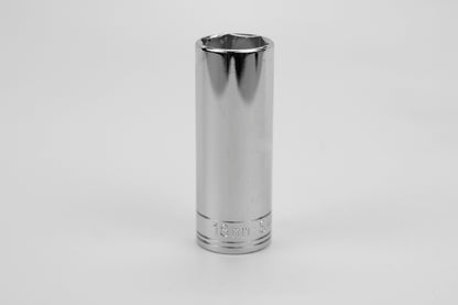 18 mm 3/8" Drive 6 Point Metric Extra Deep Chrome Socket