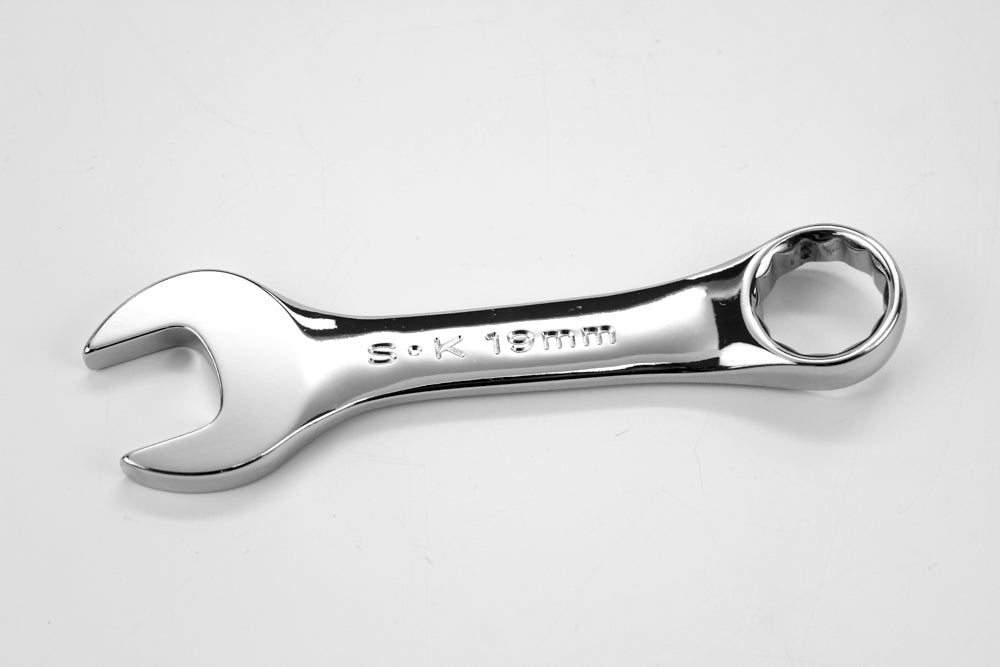 19 mm 12 Point Metric Short Combination Chrome Wrench