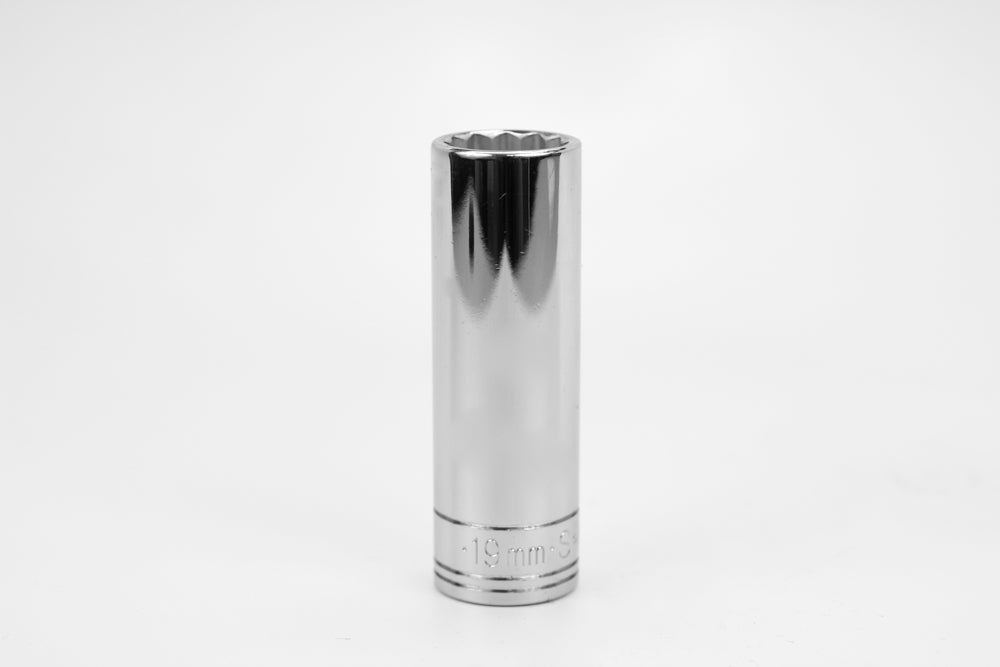 19 mm 1/2" Drive 12 Point Metric Deep Chrome Socket