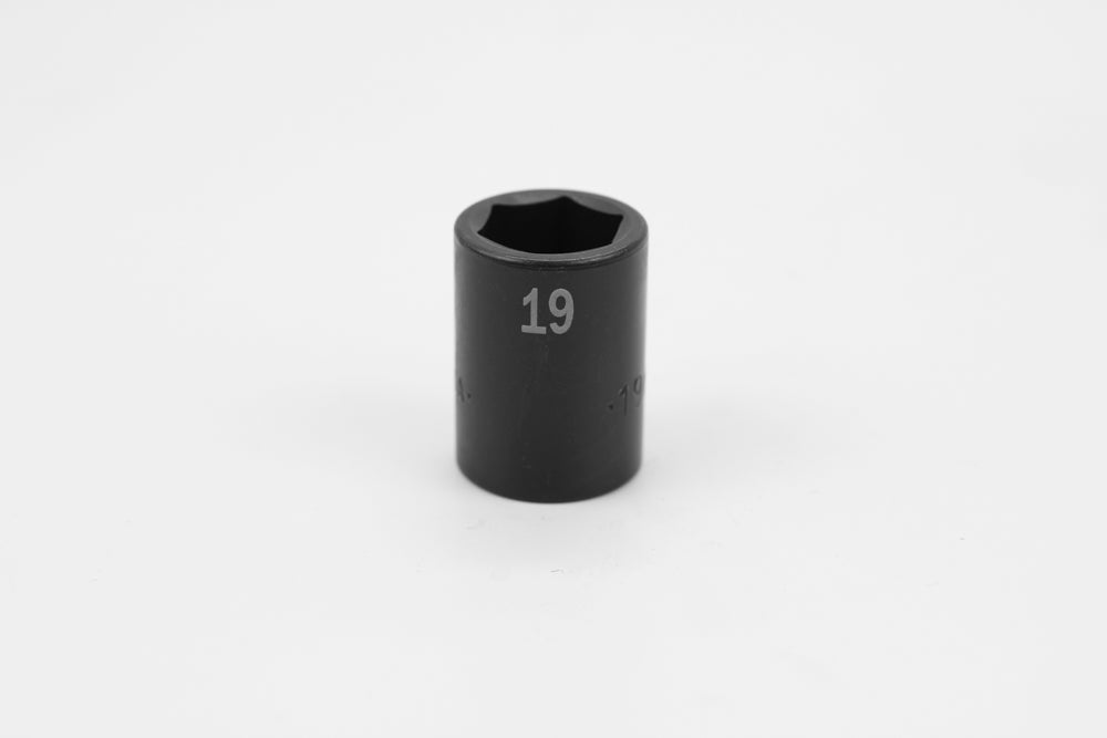 19mm Deep Impact Socket 1/2" Drive 6-Point Single Hex - US Pro Tools, Bergen Brand, Black Oxide